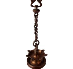 Traditional Brass Hanging Oil Lamp With Chain